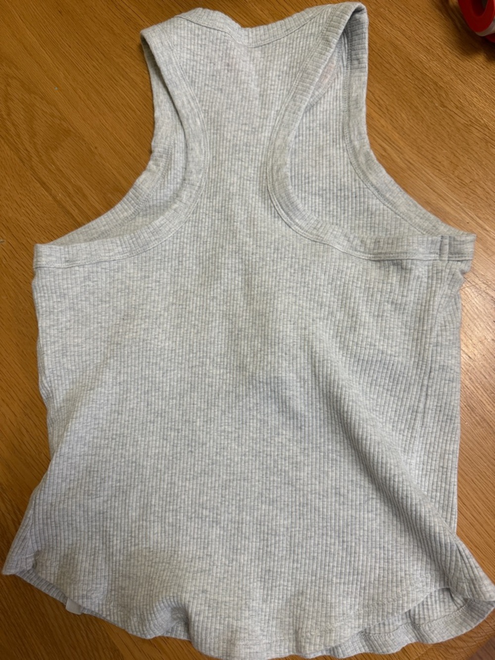 Fabletics Light Gray Ribbed High-Neck Tank - Picture 2 of 3